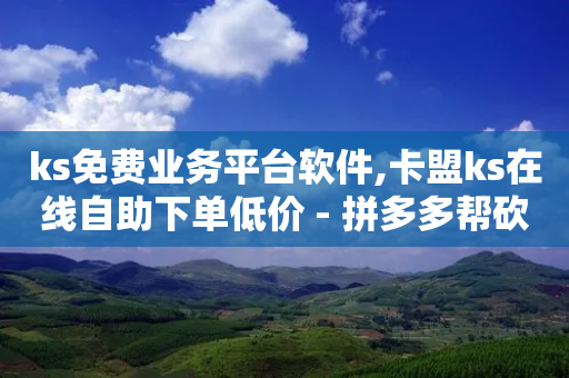 ks免费业务平台软件,卡盟ks在线自助下单低价 - 拼多多帮砍助力网站便宜的原因分析与反馈建议 - 拼多多砍价一毛十刀