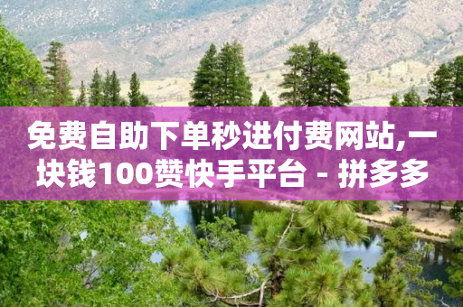 免费自助下单秒进付费网站,一块钱100赞快手平台 - 拼多多业务助力平台 - 拼夕夕砍价助力-第1张图片-靖非智能科技传媒