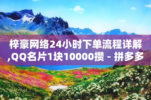 梓豪网络24小时下单流程详解,QQ名片1块10000攒 - 拼多多电商 - 拼多多助力100元免单