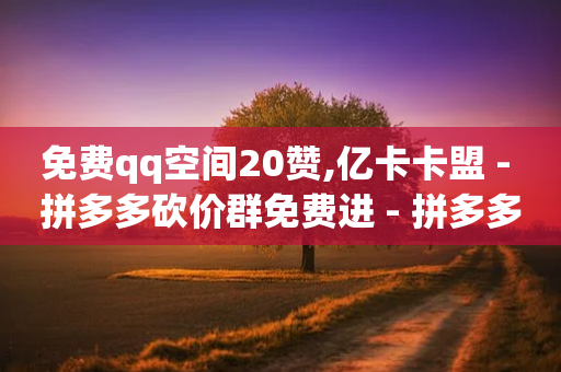 免费qq空间20赞,亿卡卡盟 - 拼多多砍价群免费进 - 拼多多官方版-第1张图片-靖非智能科技传媒