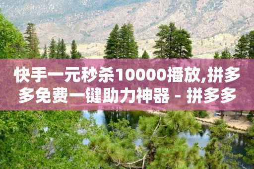 快手一元秒杀10000播放,拼多多免费一键助力神器 - 拼多多业务关注下单平台 - 拼多多助力代码怎么用-第1张图片-靖非智能科技传媒