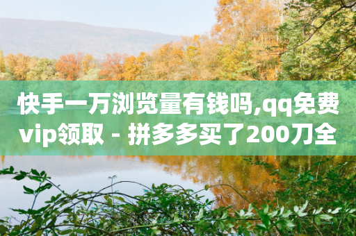 快手一万浏览量有钱吗,qq免费vip领取 - 拼多多买了200刀全被吞了 - 拼多多吞刀处理方法-第1张图片-靖非智能科技传媒