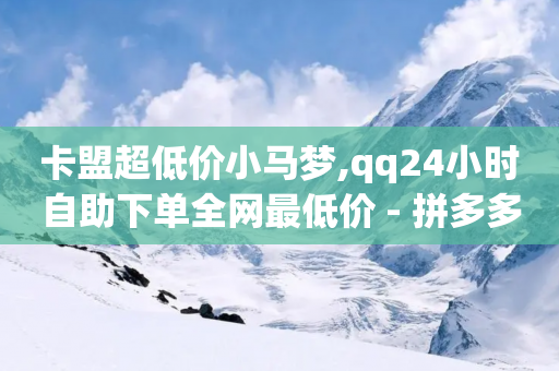 卡盟超低价小马梦,qq24小时自助下单全网最低价 - 拼多多免费助力网站 - pdd助力群2024-第1张图片-靖非智能科技传媒