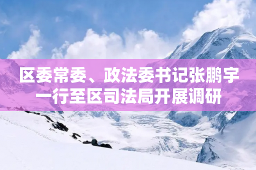 区委常委、政法委书记张鹏宇一行至区司法局开展调研-第1张图片-靖非智能科技传媒