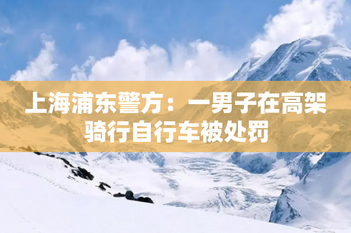 上海浦东警方：一男子在高架骑行自行车被处罚-第1张图片-靖非智能科技传媒