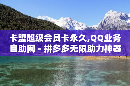 卡盟超级会员卡永久,QQ业务自助网 - 拼多多无限助力神器免费 - 拼多多上货小号购买-第1张图片-靖非智能科技传媒