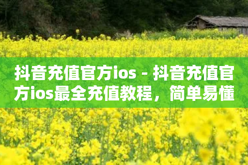 抖音充值官方ios - 抖音充值官方ios最全充值教程，简单易懂的操作指导~