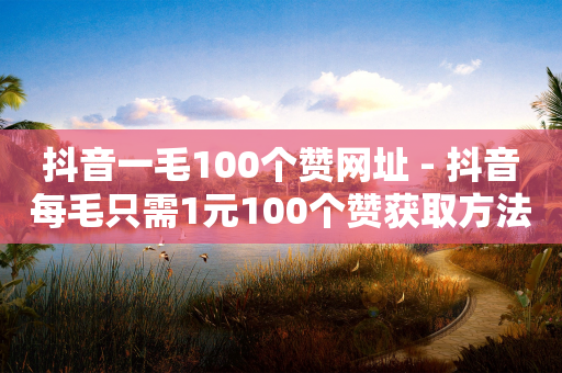 抖音一毛100个赞网址 - 抖音每毛只需1元100个赞获取方法!