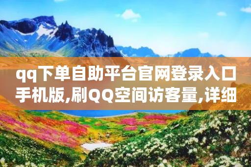 qq下单自助平台官网登录入口手机版,刷QQ空间访客量,详细解答解释落实 _ GM版169.322.134-第1张图片-靖非智能科技传媒