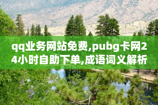 qq业务网站免费,pubg卡网24小时自助下单,成语词义解析_ GM版169.322.162