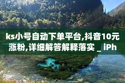 ks小号自动下单平台,抖音10元涨粉,详细解答解释落实 _ iPhone54.67.233-第1张图片-靖非智能科技传媒