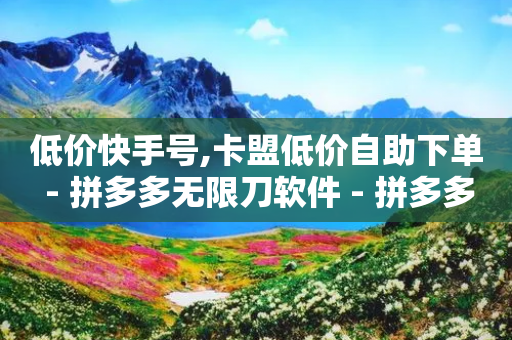 低价快手号,卡盟低价自助下单 - 拼多多无限刀软件 - 拼多多带走五件礼物是真的吗