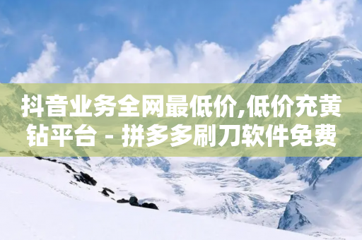 抖音业务全网最低价,低价充黄钻平台 - 拼多多刷刀软件免费版下载 - 拼多多10元全息镜-第1张图片-靖非智能科技传媒