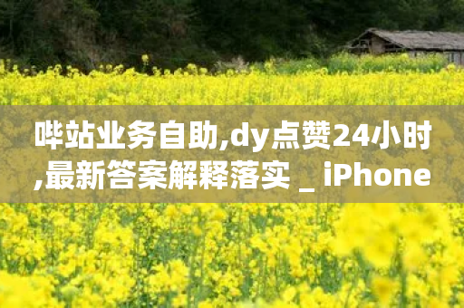 哔站业务自助,dy点赞24小时,最新答案解释落实 _ iPhone34.2.107-第1张图片-靖非智能科技传媒