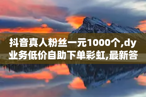 抖音真人粉丝一元1000个,dy业务低价自助下单彩虹,最新答案解释落实 _ GM版169.322.27-第1张图片-靖非智能科技传媒