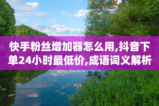 快手粉丝增加器怎么用,抖音下单24小时最低价,成语词义解析_ 3DM72.34.66