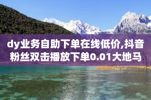 dy业务自助下单在线低价,抖音粉丝双击播放下单0.01大地马山房产活动,详细解答解释落实 _ iPad33.45.281-第1张图片-靖非智能科技传媒