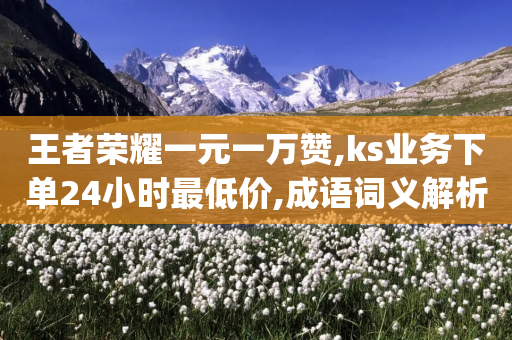 王者荣耀一元一万赞,ks业务下单24小时最低价,成语词义解析_ 3DM56.34.43