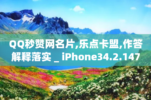 QQ秒赞网名片,乐点卡盟,作答解释落实 _ iPhone34.2.147-第1张图片-靖非智能科技传媒