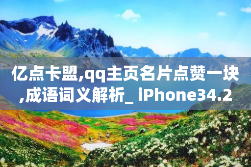 亿点卡盟,qq主页名片点赞一块,成语词义解析_ iPhone34.2.198