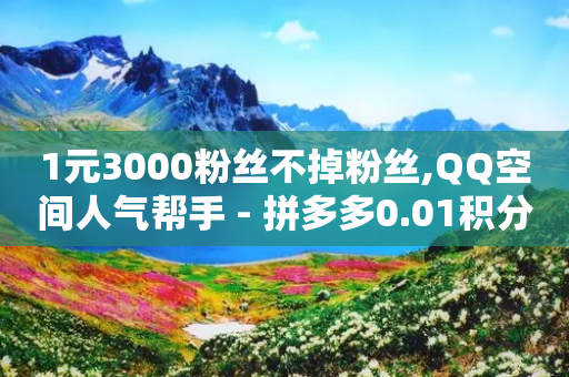 1元3000粉丝不掉粉丝,QQ空间人气帮手 - 拼多多0.01积分后面是什么 - 拼多多邀请几个好友能提现-第1张图片-靖非智能科技传媒