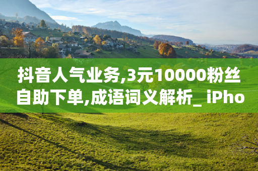 抖音人气业务,3元10000粉丝自助下单,成语词义解析_ iPhone34.2.181