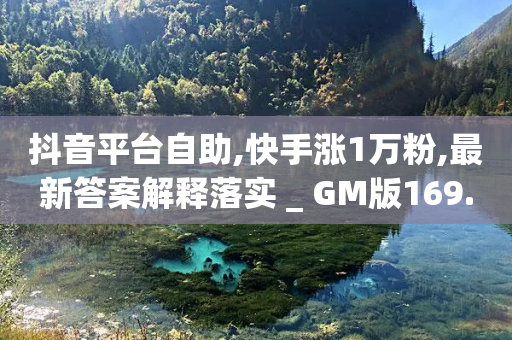 抖音平台自助,快手涨1万粉,最新答案解释落实 _ GM版169.322.54