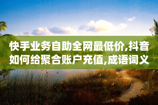 快手业务自助全网最低价,抖音如何给聚合账户充值,成语词义解析_ GM版169.322.60-第1张图片-靖非智能科技传媒