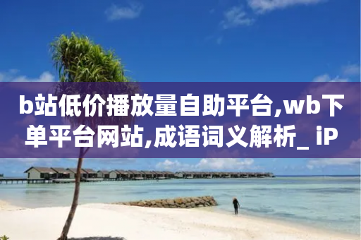 b站低价播放量自助平台,wb下单平台网站,成语词义解析_ iPhone34.2.138-第1张图片-靖非智能科技传媒