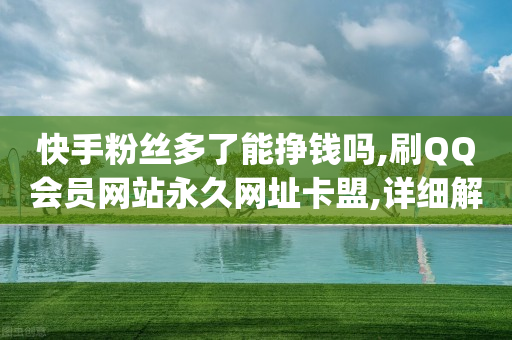 快手粉丝多了能挣钱吗,刷QQ会员网站永久网址卡盟,详细解答解释落实 _ IOS89.32.207-第1张图片-靖非智能科技传媒