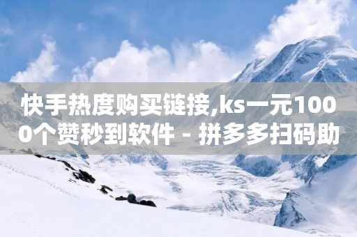 快手热度购买链接,ks一元1000个赞秒到软件 - 拼多多扫码助力群 - 得物兑换券兑换码大全-第1张图片-靖非智能科技传媒