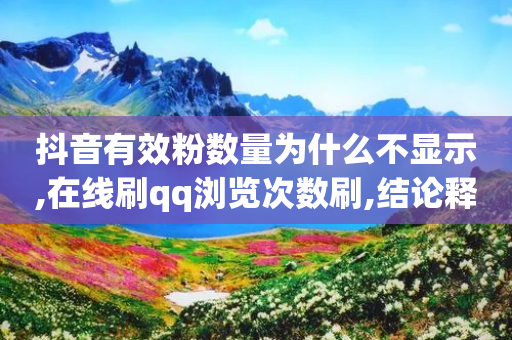 抖音有效粉数量为什么不显示,在线刷qq浏览次数刷,结论释义解释落实 _ GM版169.322.128-第1张图片-靖非智能科技传媒