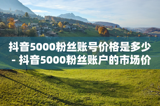 抖音5000粉丝账号价格是多少 - 抖音5000粉丝账户的市场价格揭秘~-第1张图片-靖非智能科技传媒