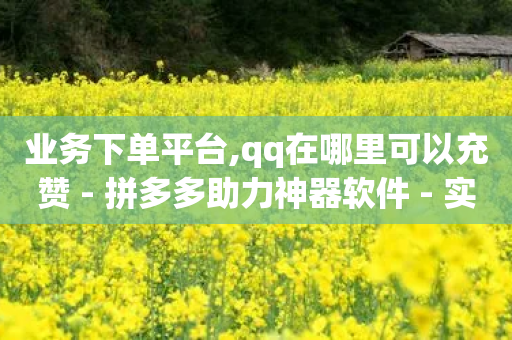 业务下单平台,qq在哪里可以充赞 - 拼多多助力神器软件 - 实体店砍一刀流程详解-第1张图片-靖非智能科技传媒