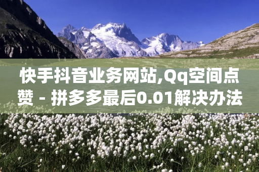 快手抖音业务网站,Qq空间点赞 - 拼多多最后0.01解决办法 - 拼多多付款突然人脸识别-第1张图片-靖非智能科技传媒