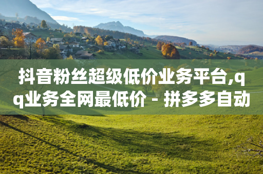 抖音粉丝超级低价业务平台,qq业务全网最低价 - 拼多多自动下单脚本 - 拼多多黑号-第1张图片-靖非智能科技传媒