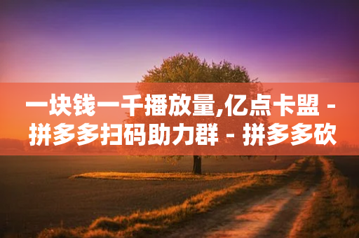 一块钱一千播放量,亿点卡盟 - 拼多多扫码助力群 - 拼多多砍价免费拿在哪入口-第1张图片-靖非智能科技传媒