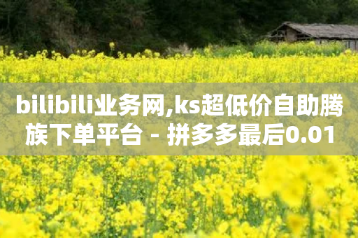 bilibili业务网,ks超低价自助腾族下单平台 - 拼多多最后0.01助力不了 - 拼多多抽奖700元是真的吗-第1张图片-靖非智能科技传媒