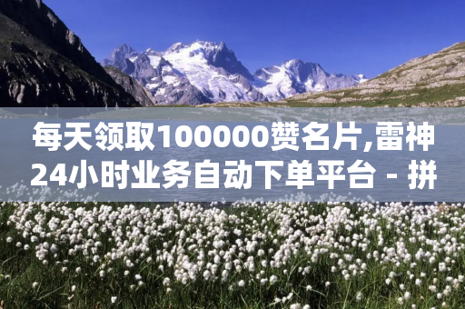 每天领取100000赞名片,雷神24小时业务自动下单平台 - 拼多多助力一元十刀网页 - 拼多多最小单位是钻石吗-第1张图片-靖非智能科技传媒