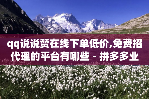 qq说说赞在线下单低价,免费招代理的平台有哪些 - 拼多多业务关注下单平台入口链接 - 微信拼多多砍价群