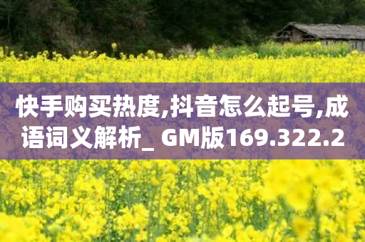 快手购买热度,抖音怎么起号,成语词义解析_ GM版169.322.215