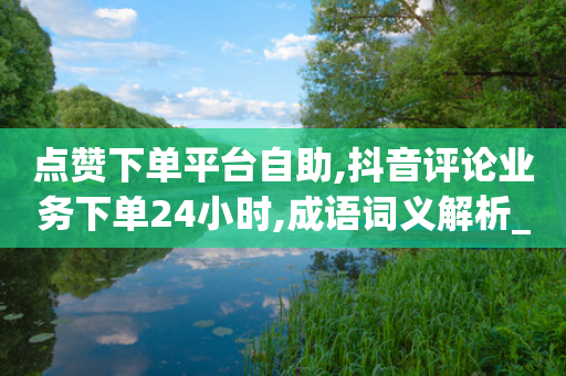 点赞下单平台自助,抖音评论业务下单24小时,成语词义解析_ iPad33.45.267