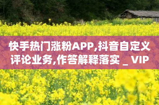 快手热门涨粉APP,抖音自定义评论业务,作答解释落实 _ VIP345.324.26-第1张图片-靖非智能科技传媒