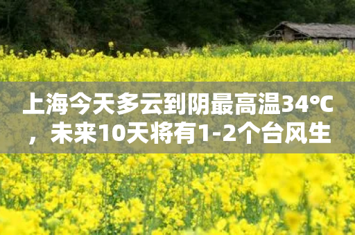 上海今天多云到阴最高温34℃，未来10天将有1-2个台风生成-第1张图片-靖非智能科技传媒