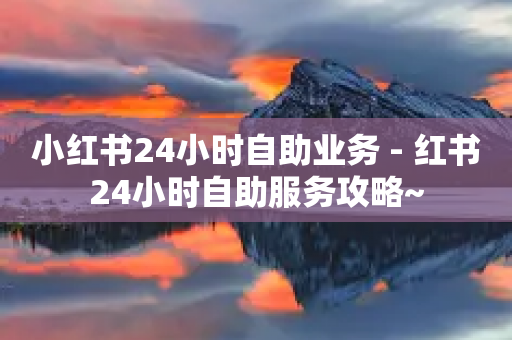 小红书24小时自助业务 - 红书24小时自助服务攻略~-第1张图片-靖非智能科技传媒