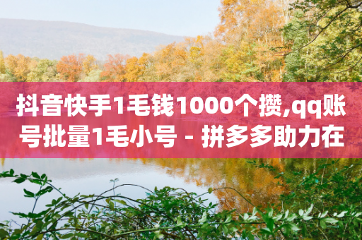 抖音快手1毛钱1000个攒,qq账号批量1毛小号 - 拼多多助力在线 - 刷助力的服务器