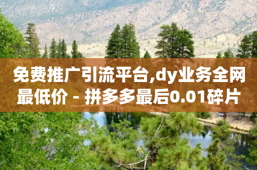 免费推广引流平台,dy业务全网最低价 - 拼多多最后0.01碎片 - 拼多多700元福卡怎么凑齐-第1张图片-靖非智能科技传媒