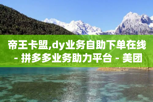 帝王卡盟,dy业务自助下单在线 - 拼多多业务助力平台 - 美团大富翁助力渠道-第1张图片-靖非智能科技传媒