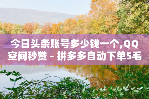 今日头条账号多少钱一个,QQ空间秒赞 - 拼多多自动下单5毛脚本下载 - 2个积分还差几个人助力