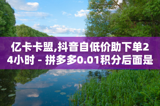 亿卡卡盟,抖音自低价助下单24小时 - 拼多多0.01积分后面是什么 - 拼多多使用率-第1张图片-靖非智能科技传媒